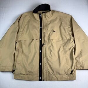 Nike Fit Men's Beige Full Zip Jacket Lightweight Sportswear Size XL